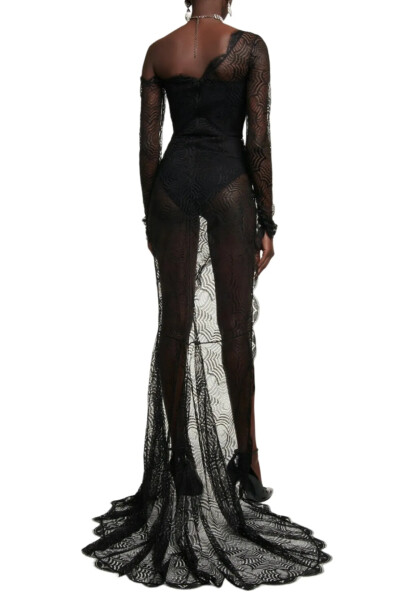 Image 5 of Alessandra Rich Black Evening Lace dress