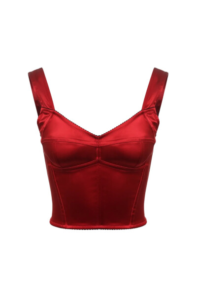 Image of Dolce & Gabbana Red Bustier Top