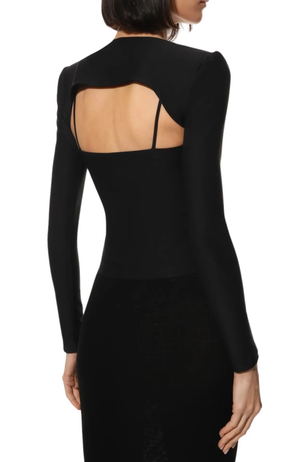 rokh Black pullover with accentuated shoulders Black