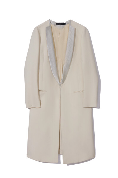 Image of Calvin Klein 205 W39 NYC Ivory cotton coat