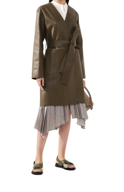 Image 2 of Loewe Khaki leather coat