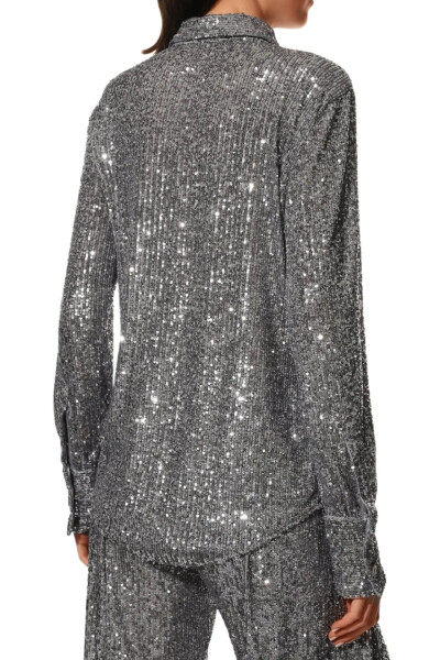 Image 3 of Tom Ford Silver shirt with sequins trim