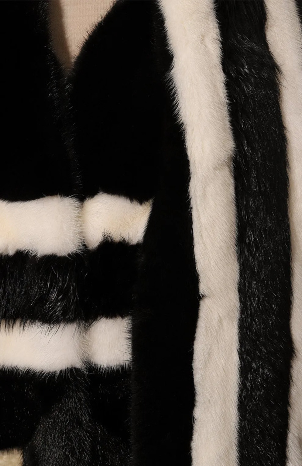 Tom Ford Black and white mink fur coat Black and white