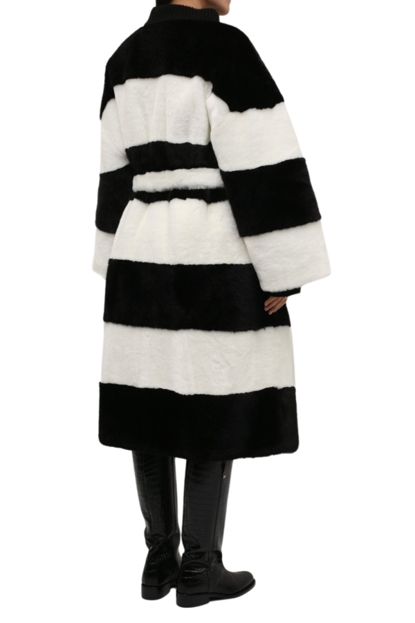 Dolce & Gabbana Black and white eco fur coat Black and white