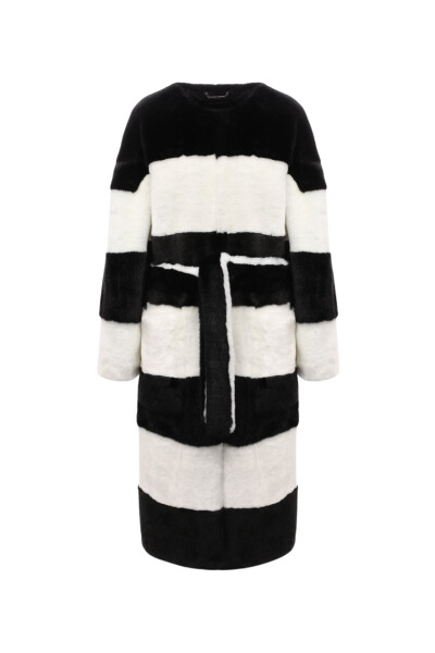 Image of Dolce & Gabbana Black and white eco fur coat