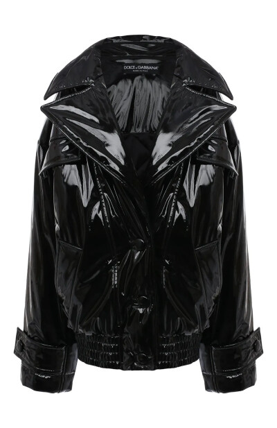 Image of Dolce & Gabbana Black lacquered insulated jacket