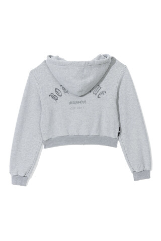 Maison Bohemique Grey zip-up cropped hoodie Grey