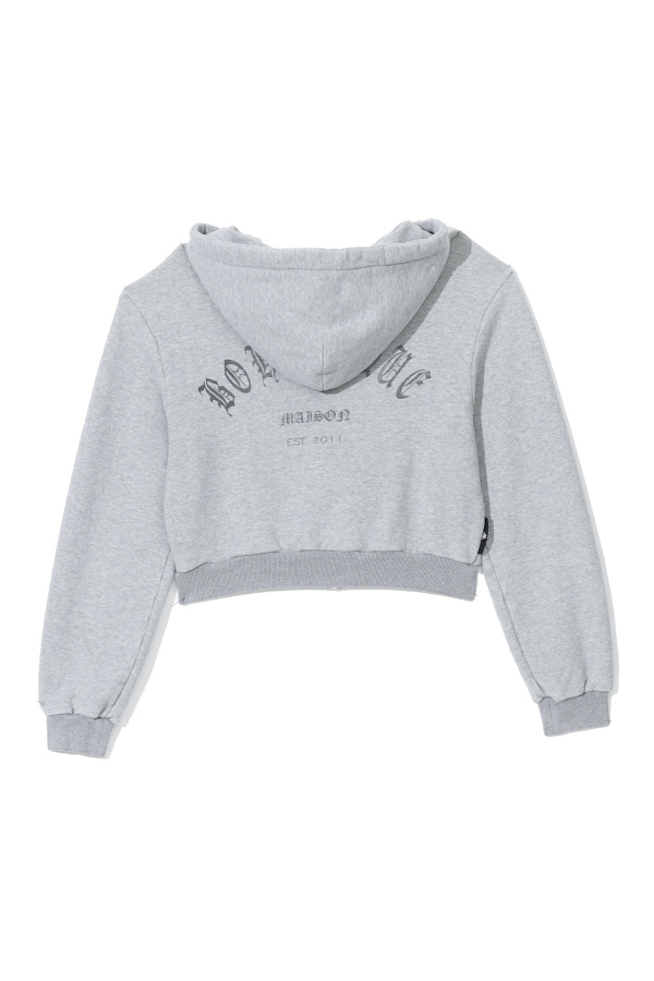 Maison Bohemique Grey zip-up cropped hoodie Grey