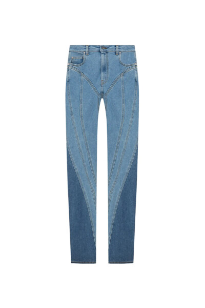 Image of MUGLER Blue Skinny Spiral Jeans