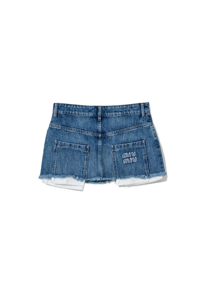 Image 2 of Miu Miu Blue Denim Mini skirt