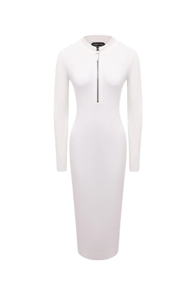 Image of Tom Ford White knitted dress with zipper