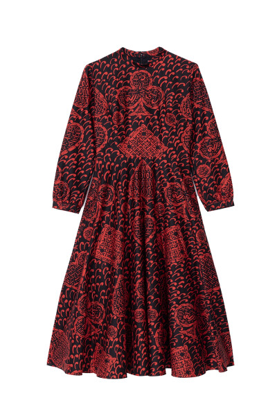 Image of Dior Black dress with red print