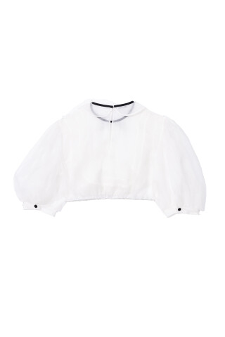 Miu Miu White Cropped Transparent blouse White