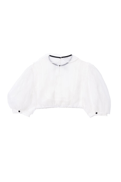 Image 2 of Miu Miu White Cropped Transparent blouse