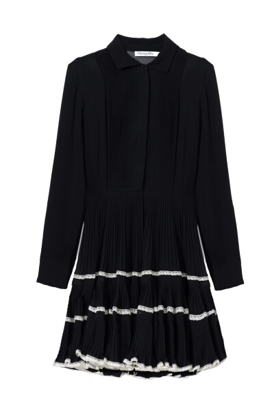 Image of Dior Black dress with pleated skirt