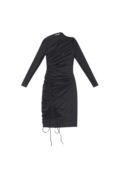 Image of Balenciaga Black dress with drapery