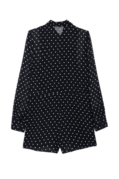 Image 2 of Dior Black silk dress with white dots