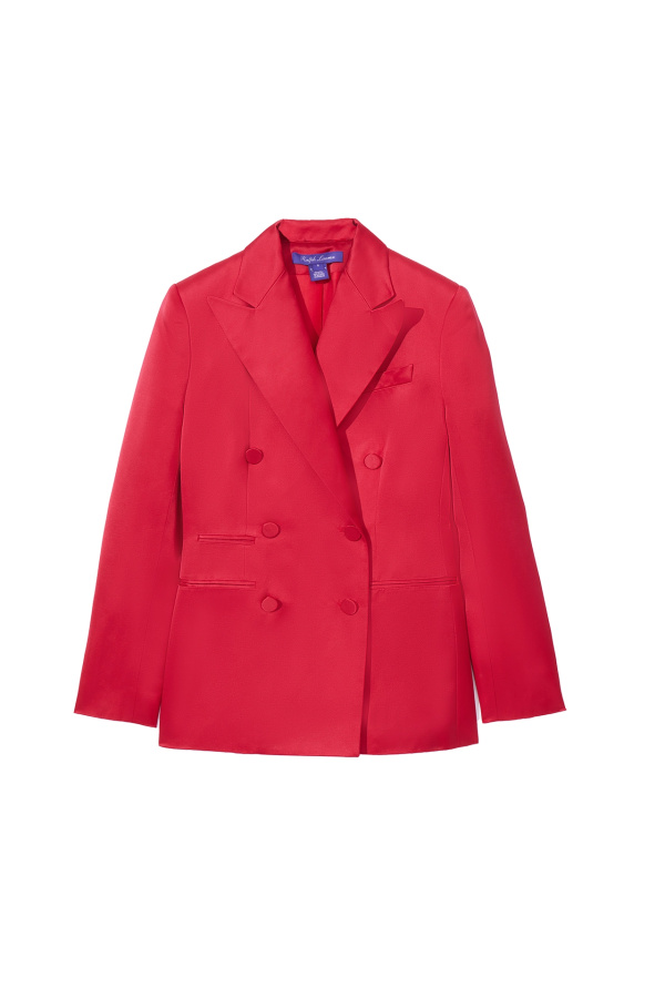 Red satin clearance coat