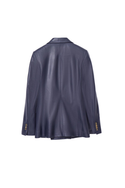 Image 4 of Ralph Lauren Blue leather jacket