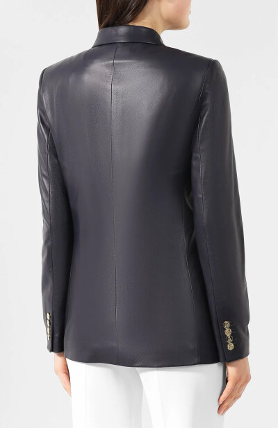 Image 3 of Ralph Lauren Blue leather jacket