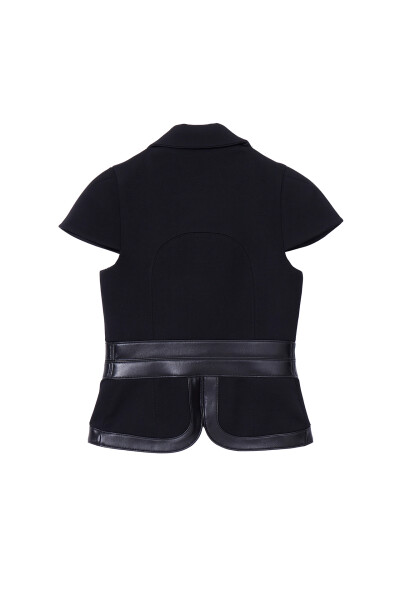 Image 2 of Louis Vuitton Black top with leather inserts