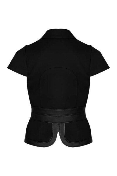 Image 3 of Louis Vuitton Black Leather detail sleeveless wool jacket