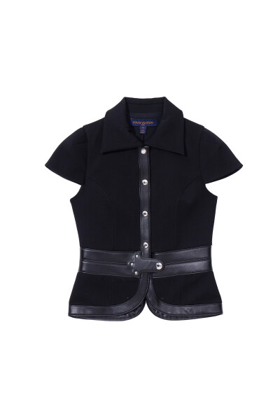 Image of Louis Vuitton Black top with leather inserts