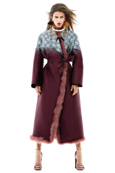 Image 3 of Dior Burgundy coat with feather lining