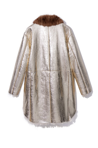 Gilmar Golden sheepskin coat made of lamb skin Gold
