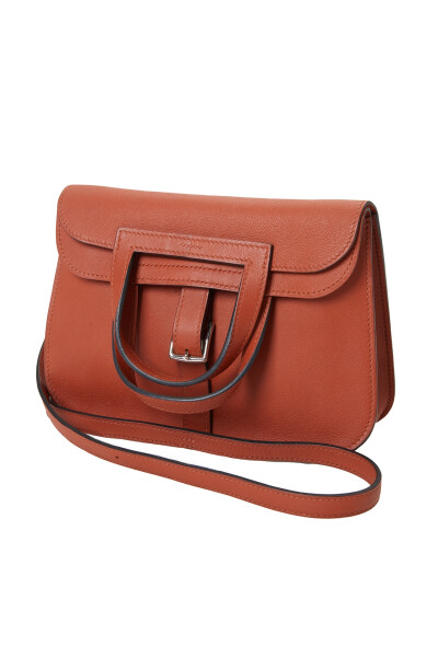 Image of Hermes Brown Leather Arzan 31 Taurillon Cuible Shoulder Bag