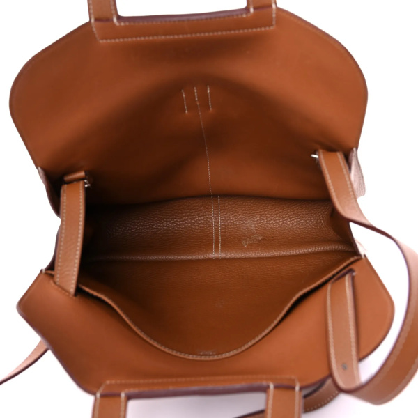 Hermes Brown Leather Arzan 31 Taurillon Cuible Shoulder Bag Brown