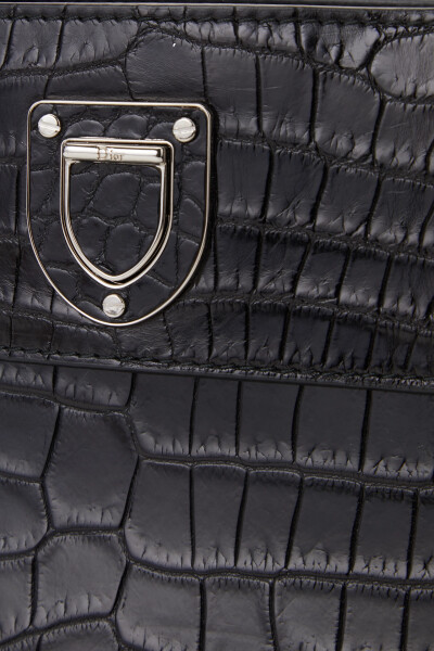 Image 2 of Dior Black Diorever Matte Black Crocodile Tote Shoulder Strap