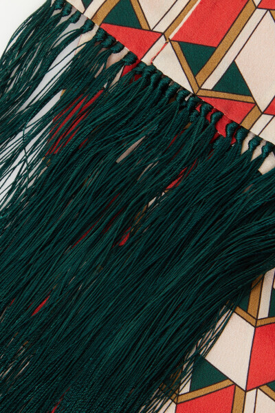 Image 4 of Gucci Multicolor Fringed Rhombus Print Silk Scarf