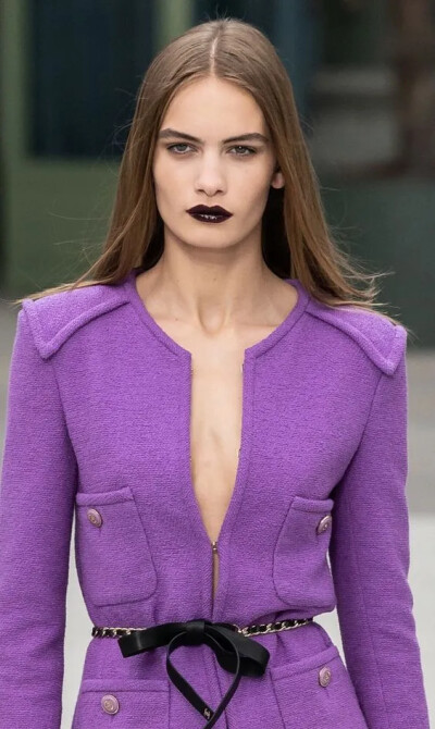 Image 3 of Chanel Purple jacket 20C runway with buttons CC