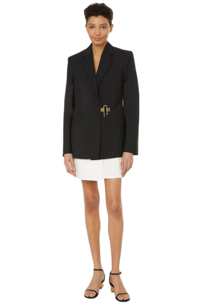 Image 2 of Givenchy Black Padlock Back-Cutout Tuxedo Jacket