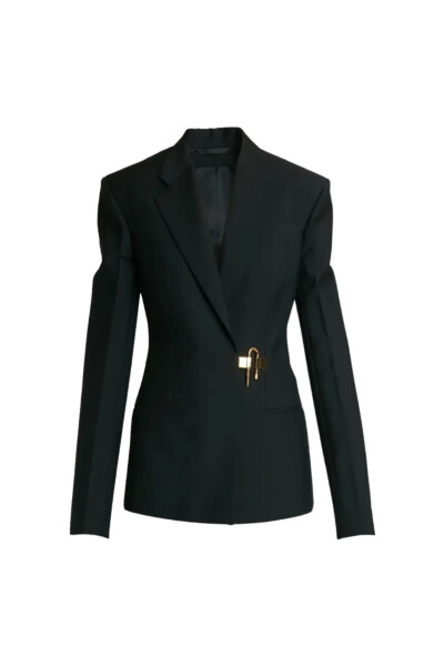 Image of Givenchy Black Padlock Back-Cutout Tuxedo Jacket