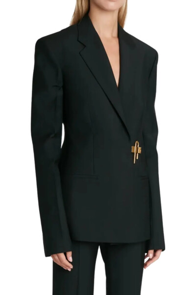 Image 4 of Givenchy Black Padlock Back-Cutout Tuxedo Jacket