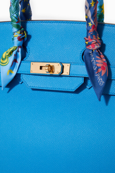 Image 2 of Hermes Birkin Bleu Zanzibar leather bag