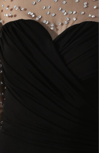 Balmain Black maxi dress with a scattering of rhinestones Black