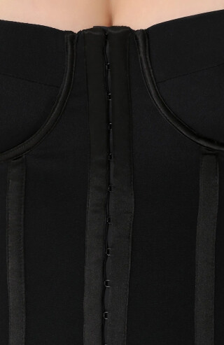 Tom Ford Black Bustier Corset Top with lacing Black