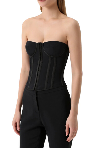 Image 2 of Tom Ford Black Bustier Corset Top with lacing