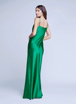 L'AGENCE Green Arianne Slip Dress Green