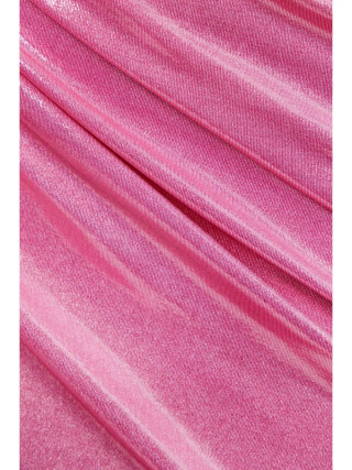 Norma Kamali Pink Diana one-shoulder ruched stretch-lamé mini dress Pink