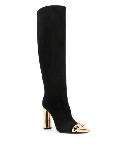 Image of Casadei Black Decorated Boots