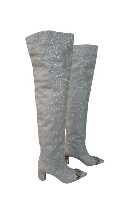 Image 5 of Casadei Silver boots with sequins