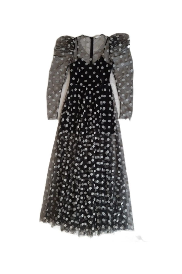 Alexander Arutyunov Black semi-transparent dress with white polka dots Black