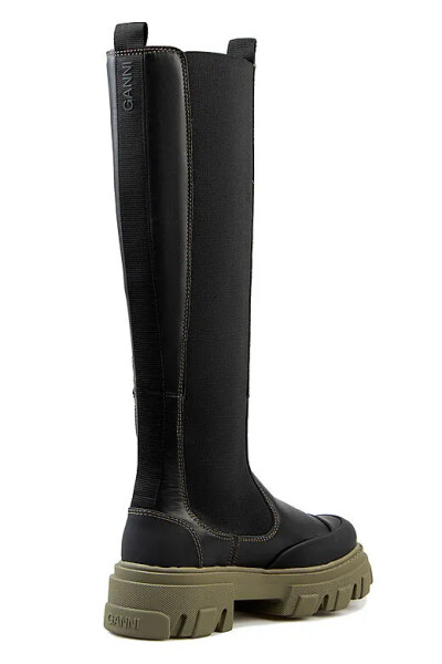 Image 5 of Ganni Black Knee-High Leather Chelsea Boots