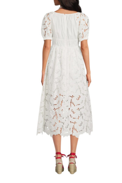 Image 5 of Self-portrait White Cotton Lace Midi Dress