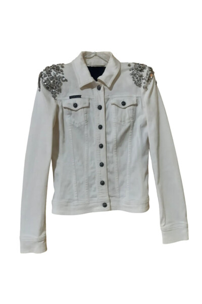 Image of Philipp Plein White jeans jacket