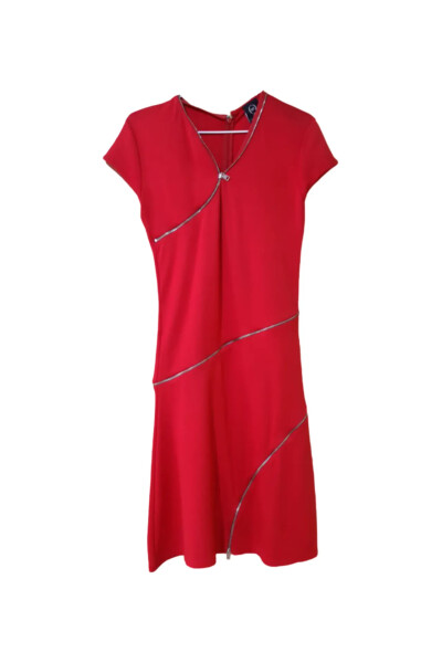 Image of Alexander McQueen Red Dress with Zip